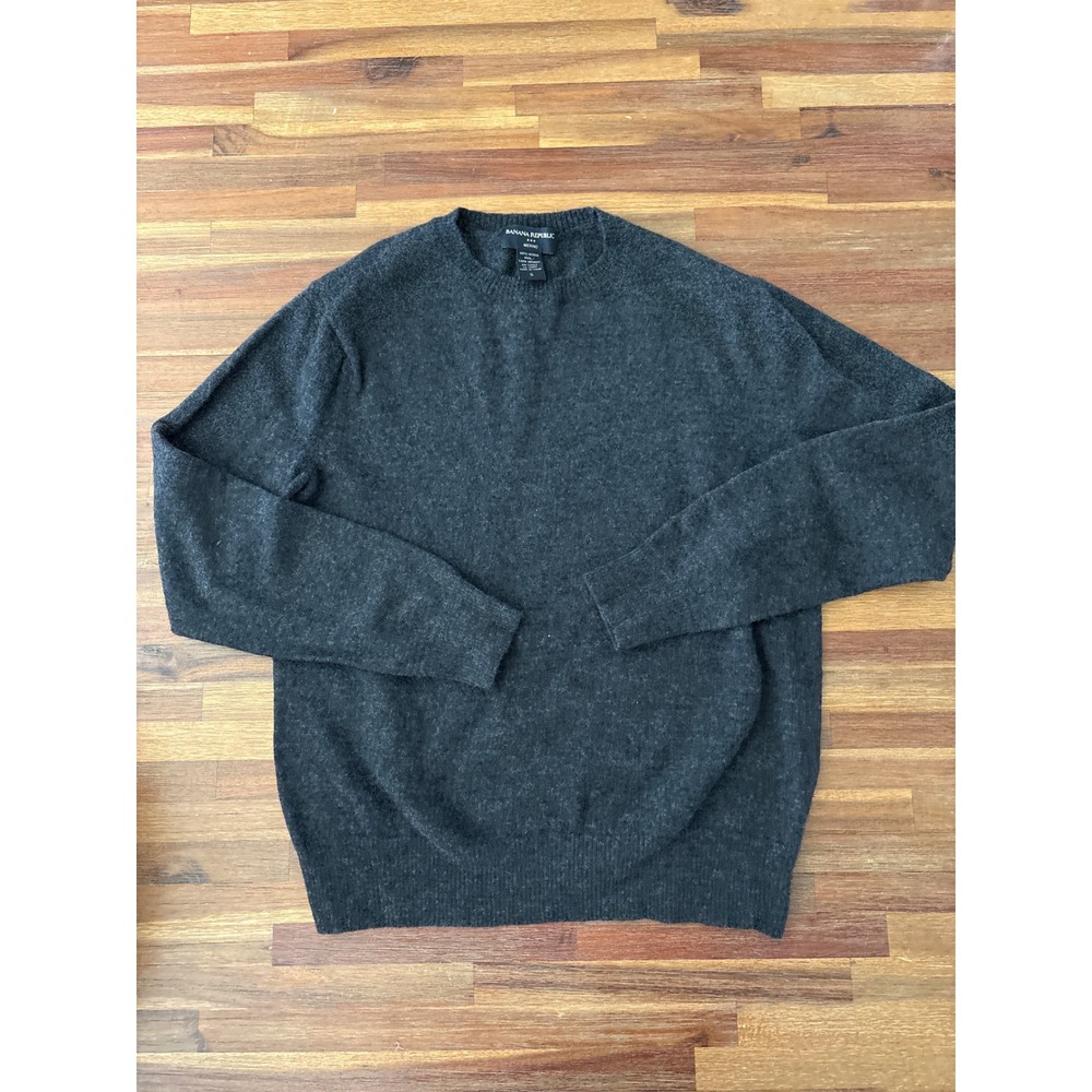 Banana Republic Sweater Womens S Grey Excellent Merino Wool Crewneck Pullover